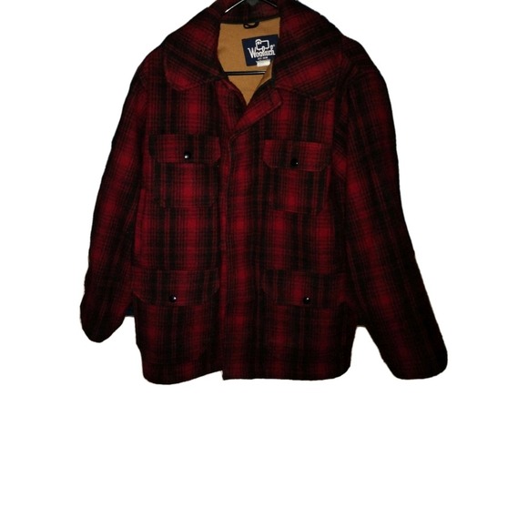 Vintage Woolrich Mens 44‎ Mackinaw Jacket Coat Buffalo Plaid Wool Chore 60s 503 - Picture 1 of 12